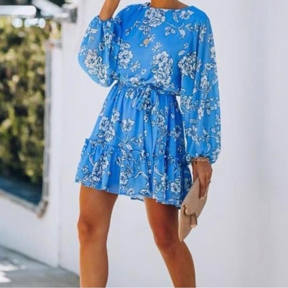 Floral Blue Dress